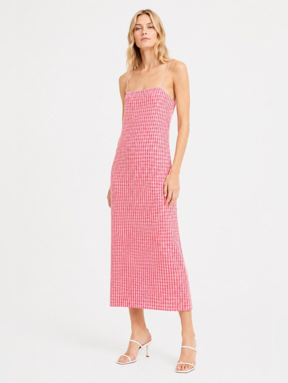 NWT Zara Red Jacquard Midi Dress